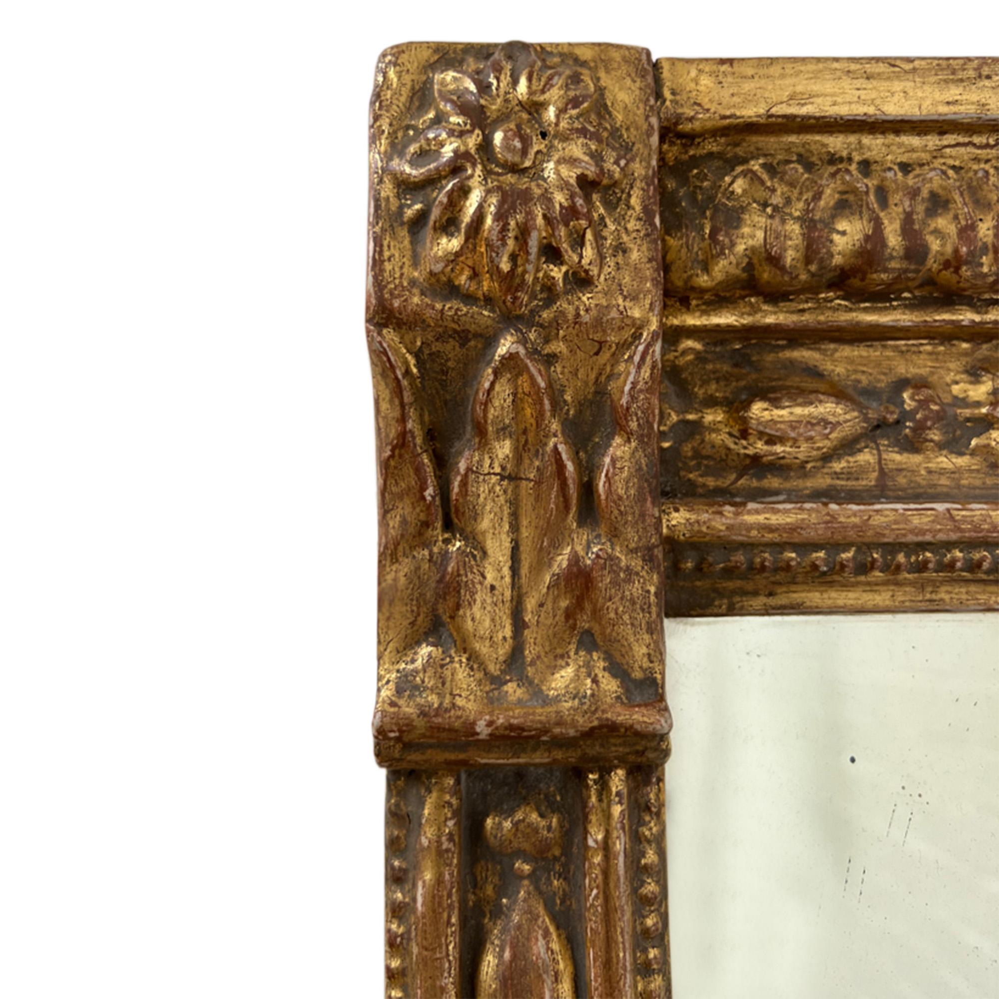 Classical Roman Pair of English 19th Century Giltwood Mirrors