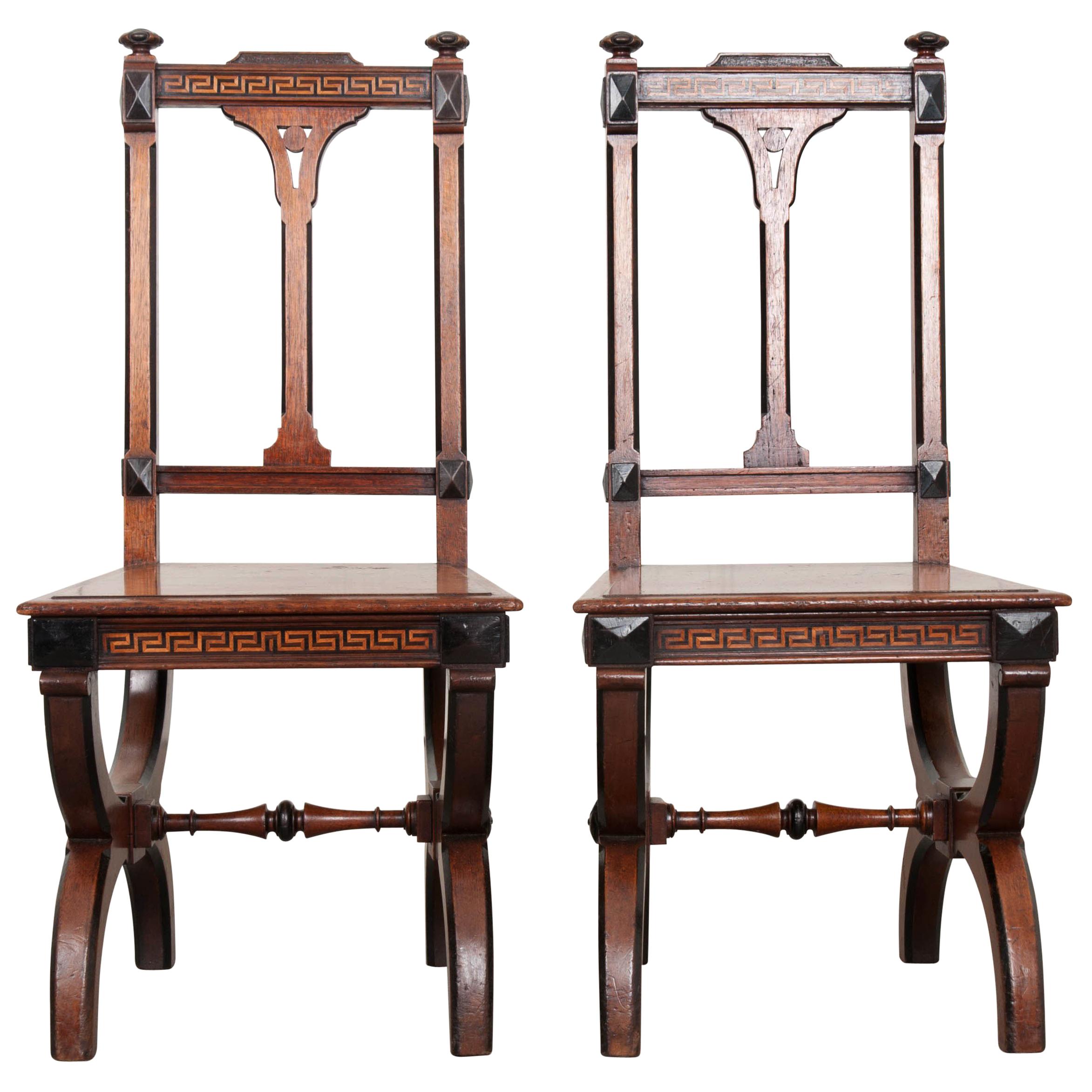A pair of mahogany hall chairs. Circa 1740. at 1stDibs