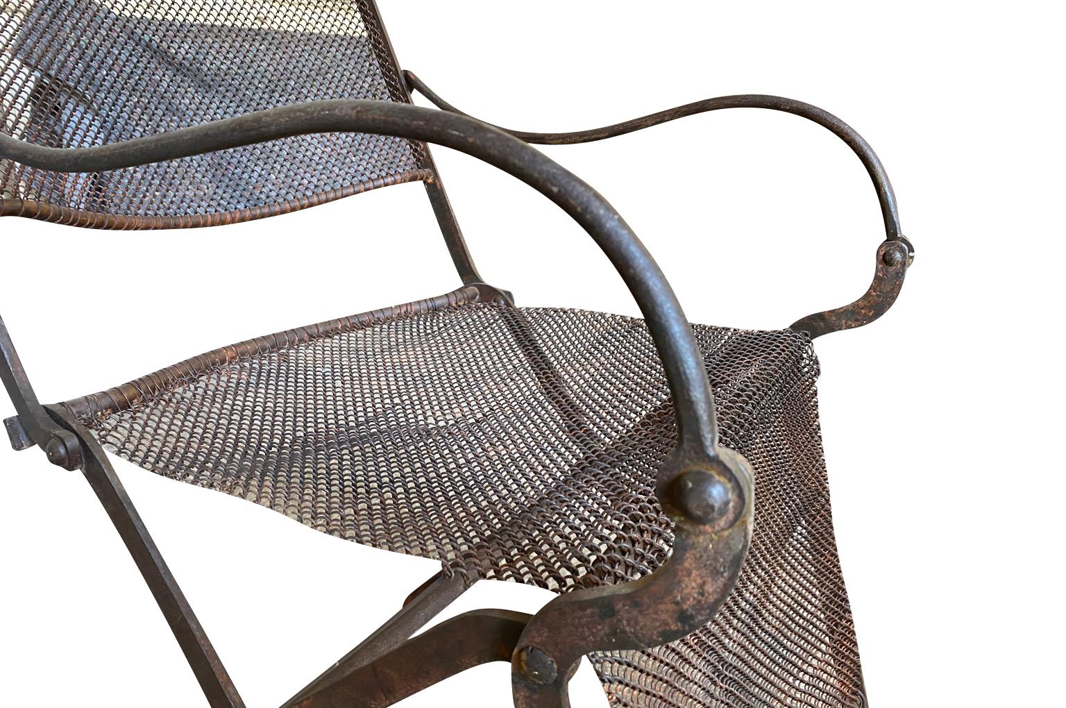 Pair of English 19th Century Iron Garden Chairs For Sale 9