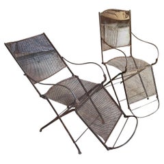 Pair of English 19th Century Iron Garden Chairs