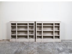 Pair of English 19th Century Neoclassical Style Painted and Carved Pine Shelves