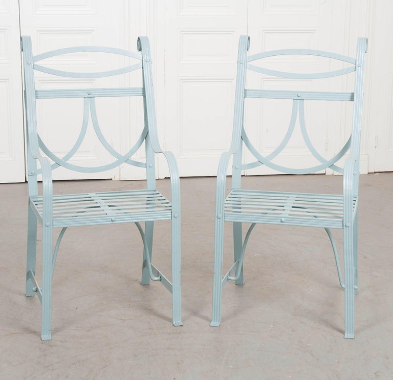 Pair of English 19th Century Painted Regency Garden Chairs at 1stDibs