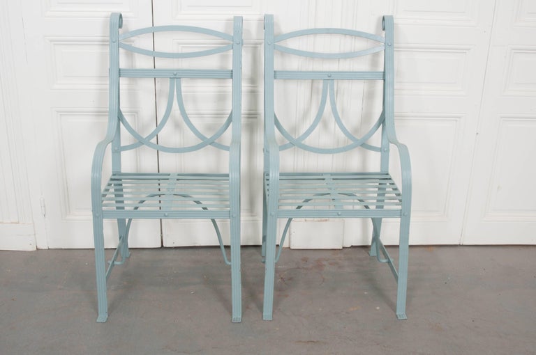 Pair of English 19th Century Painted Regency Garden Chairs at 1stDibs