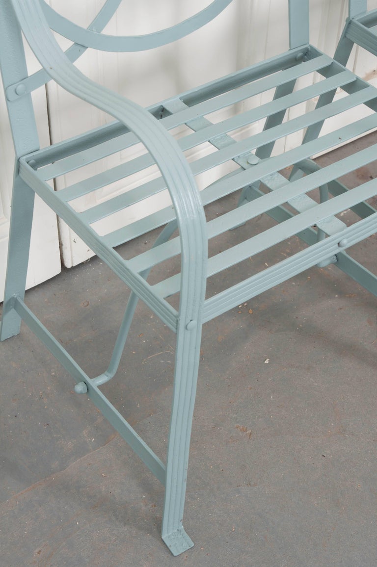Pair of English 19th Century Painted Regency Garden Chairs at 1stDibs