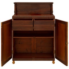 Pair of English 19th Century Regency Period Flamed Mahogany Cabinets