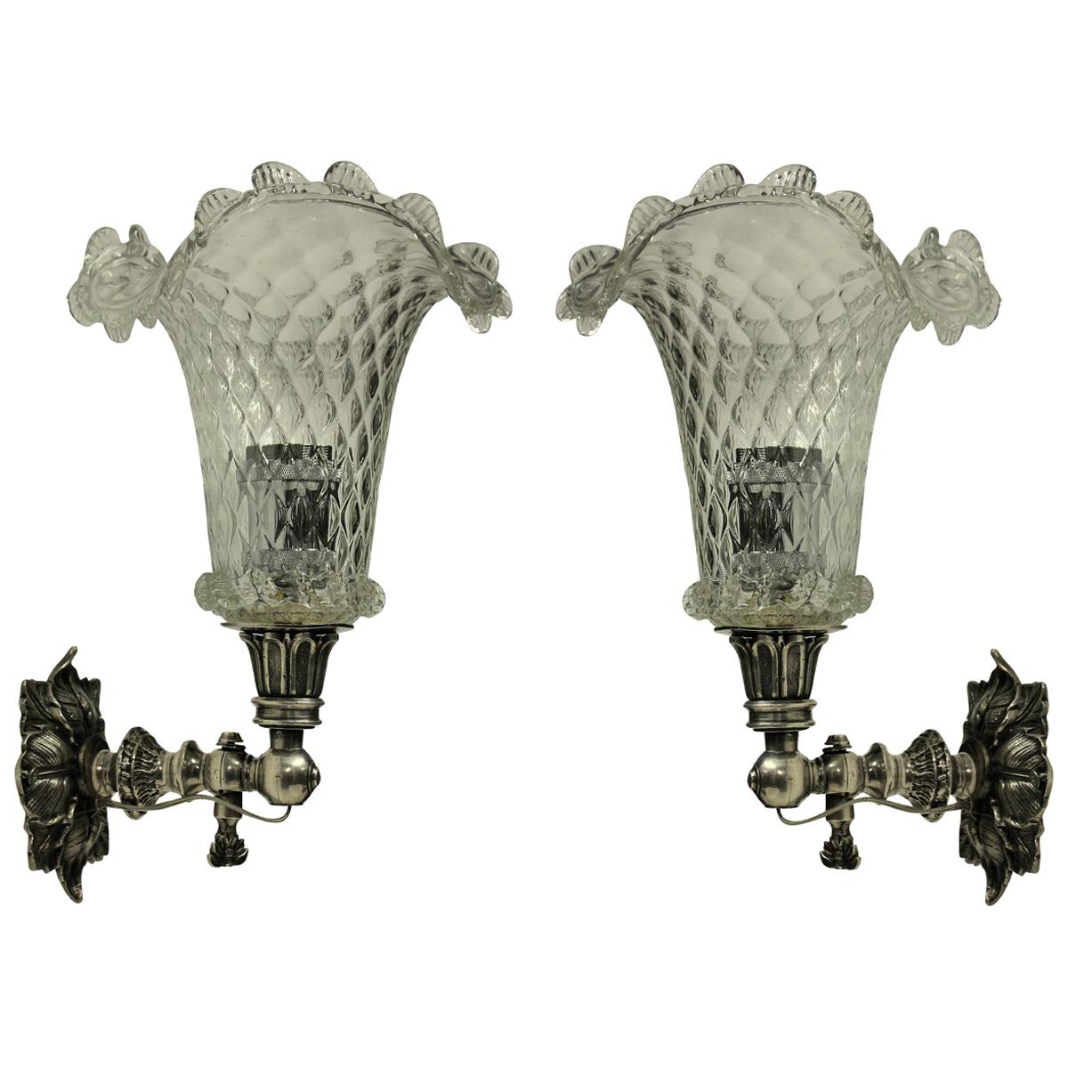 Pair of English 19th Century Single Arm Wall Sconces