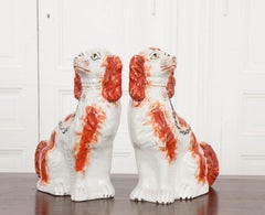 Pair of English 19th Century Staffordshire King Charles Spaniels