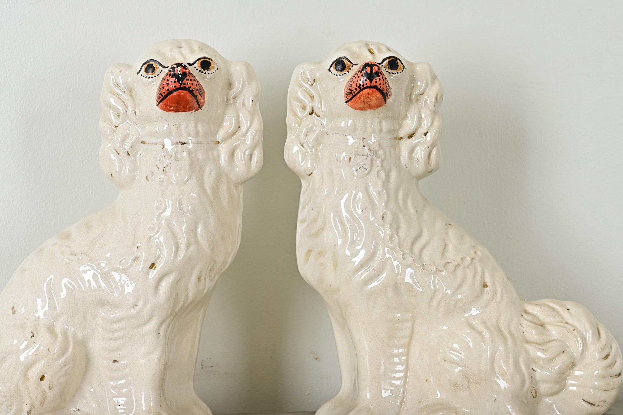 Other Pair of English 19th Century Staffordshire Spaniels For Sale
