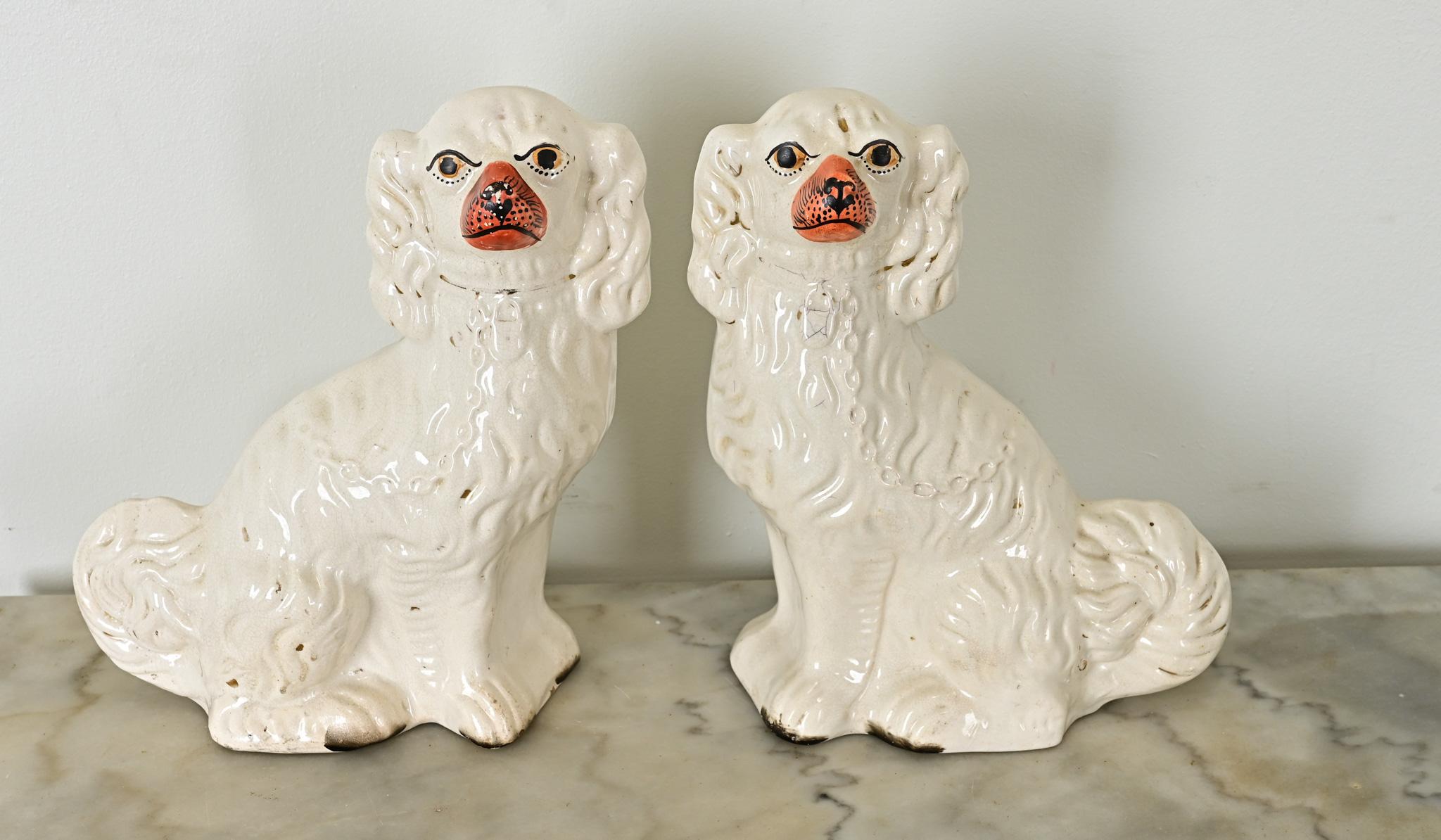 Other Pair of English 19th Century Staffordshire Spaniels For Sale