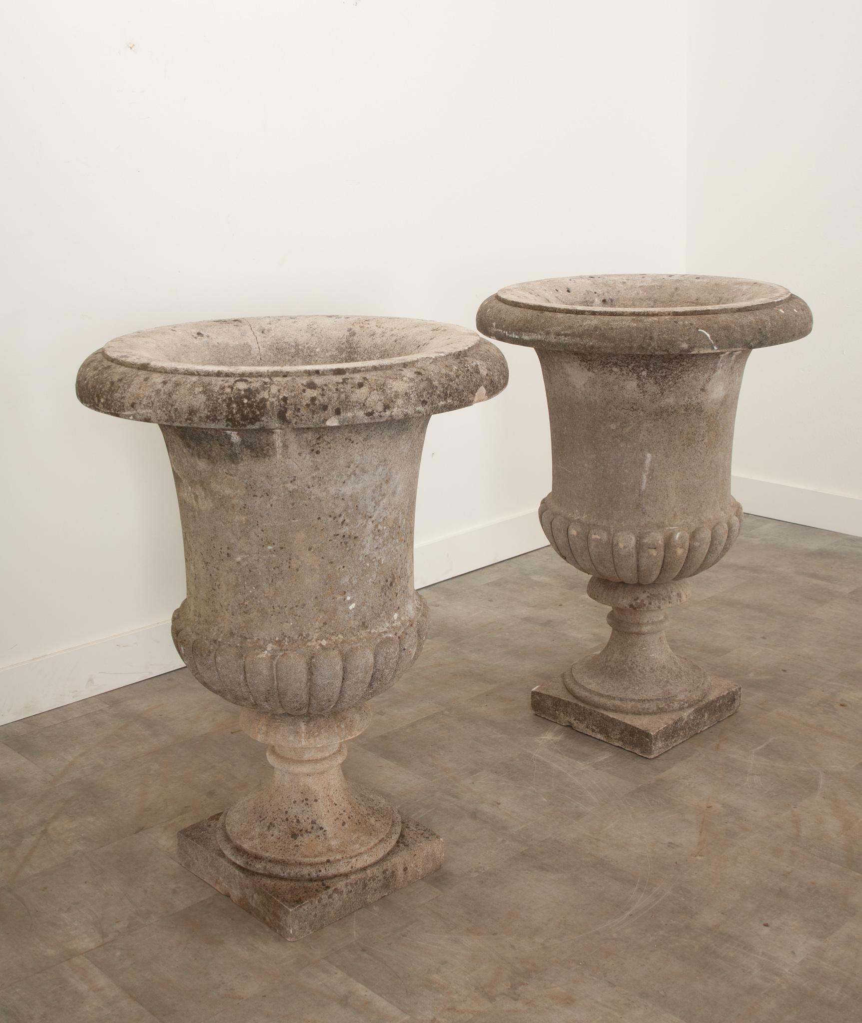 Pair of English 19th Century Stone Planters In Good Condition In Baton Rouge, LA