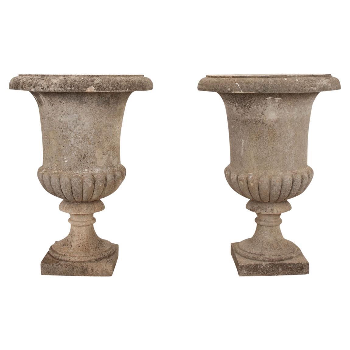 Pair of English 19th Century Stone Planters