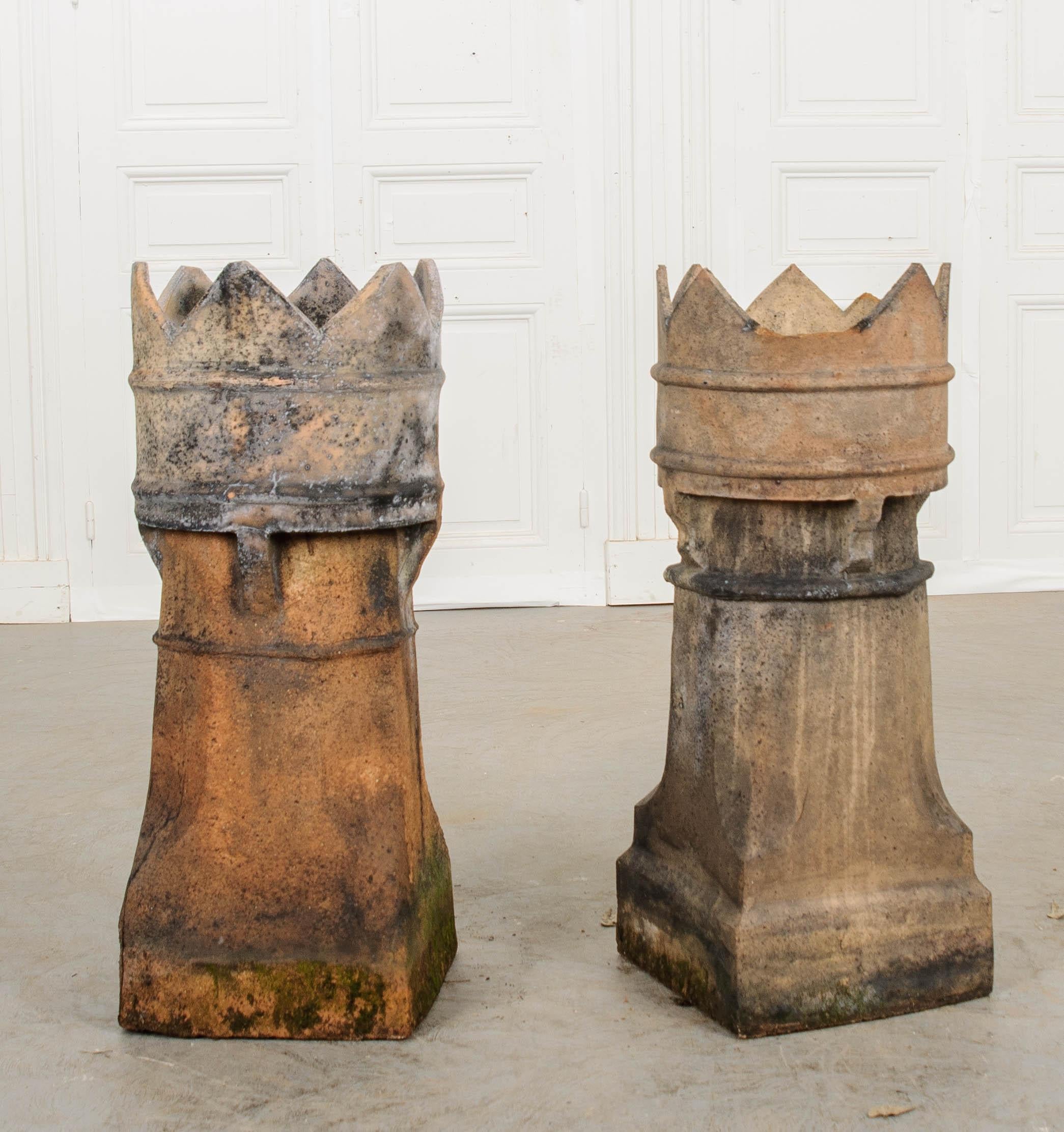 Other Pair of English 19th Century Terracotta Chimney Pots