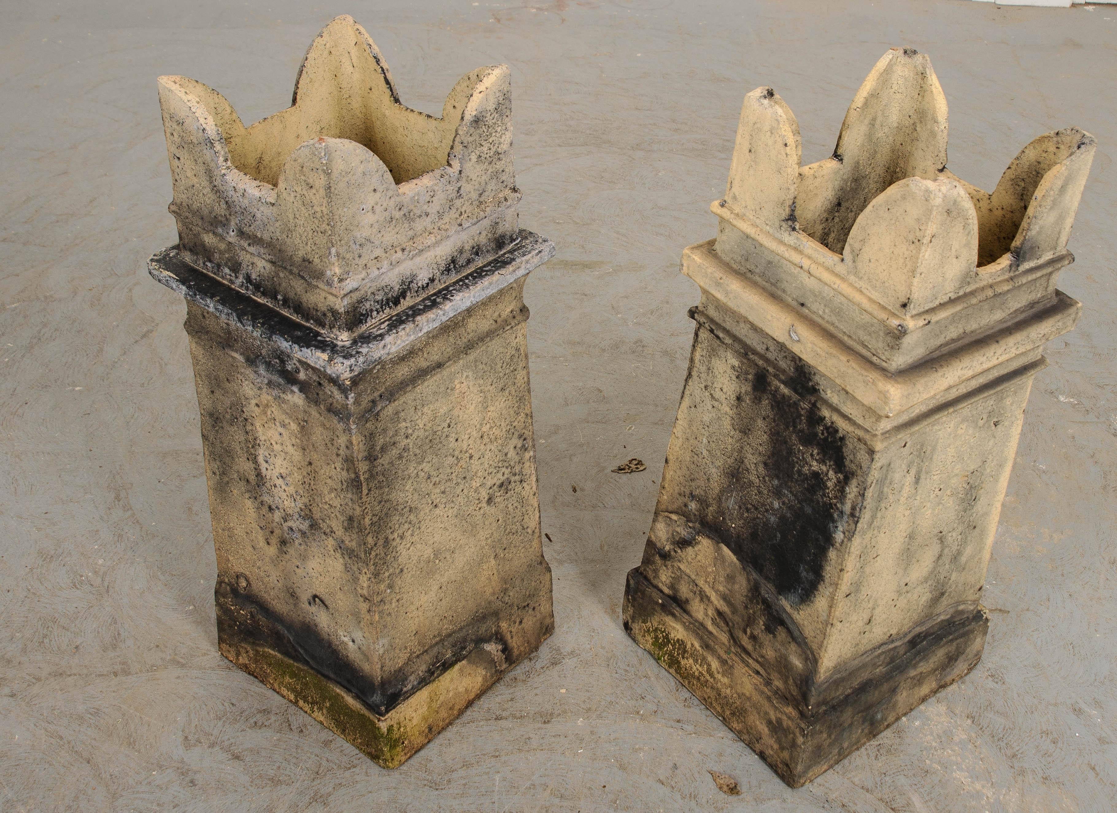 Other Pair of English 19th Century Terracotta Chimney Pots