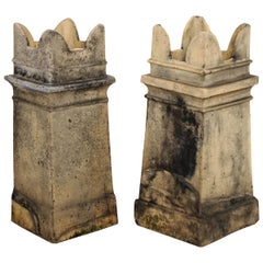 Pair of English 19th Century Terracotta Chimney Pots