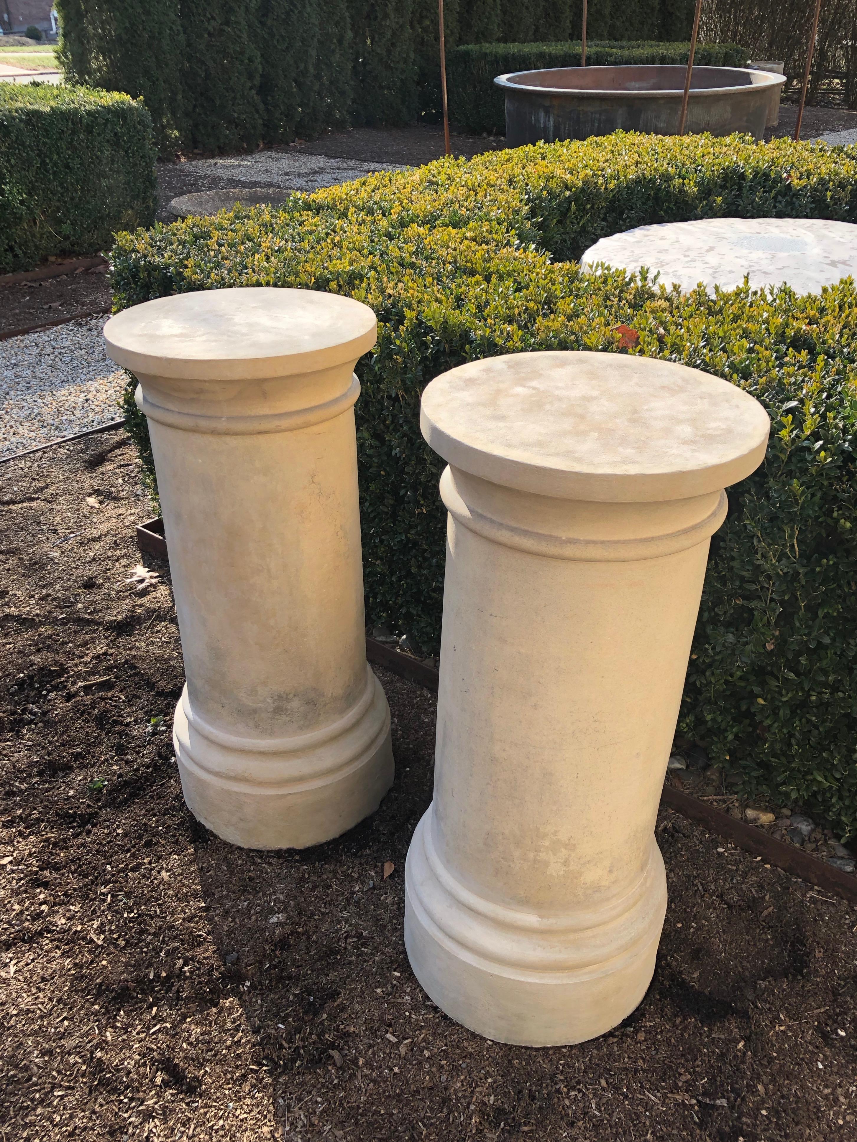 Hand-Crafted Pair of English 19th Century Terracotta Pedestals by James Stiff and Sons For Sale