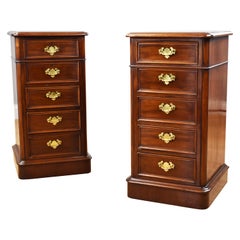 Pair of English 19th Century Victorian Mahogany Bedside Chests