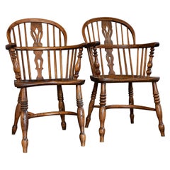 Pareja de sillas Windsor inglesas del siglo XIX