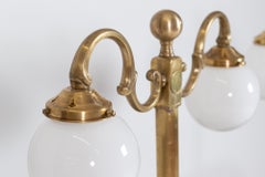 Pair of English 19thc Brass Library Lamps