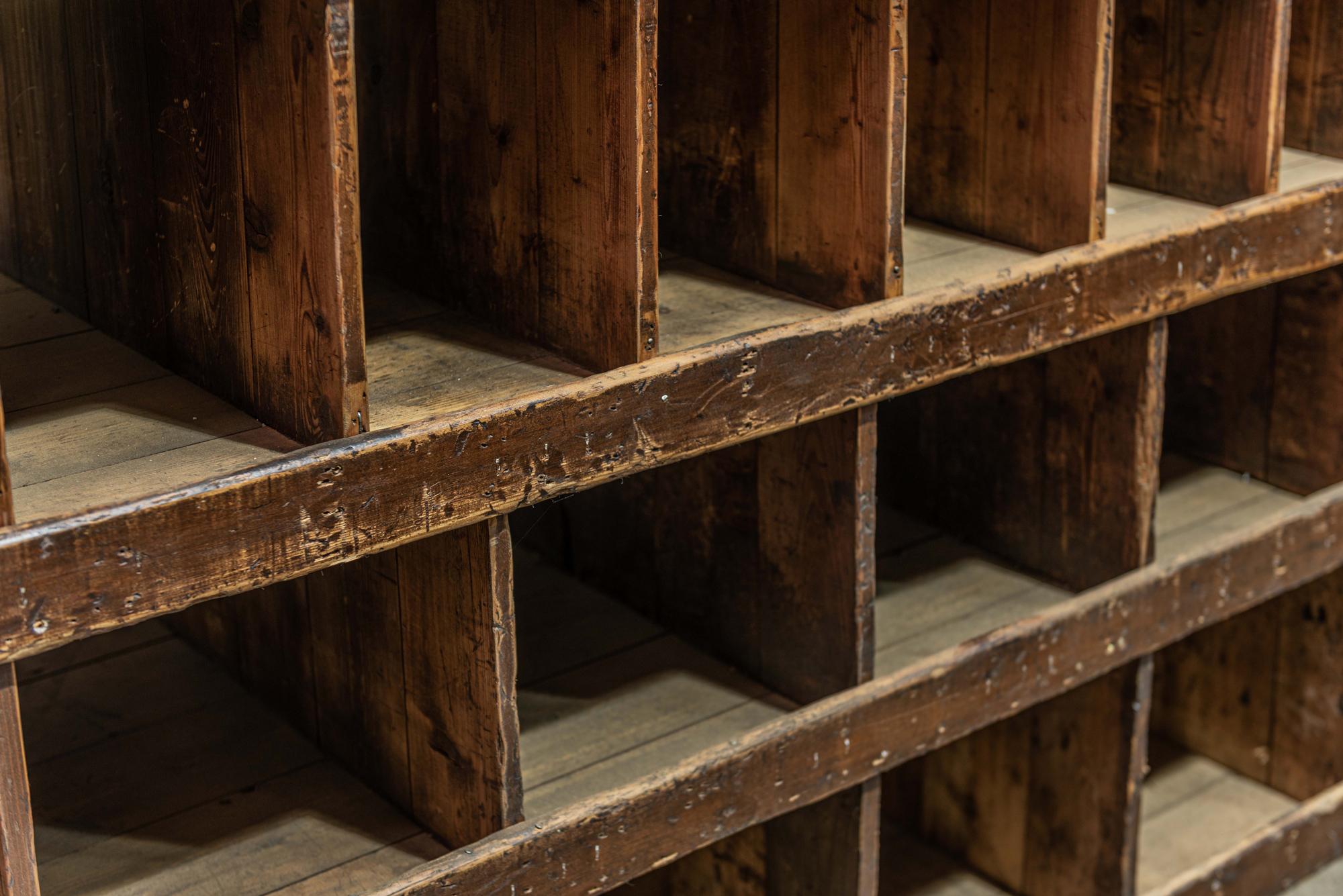 Pine Pair of English 19th Century Pigeonhole Counter Cabinets