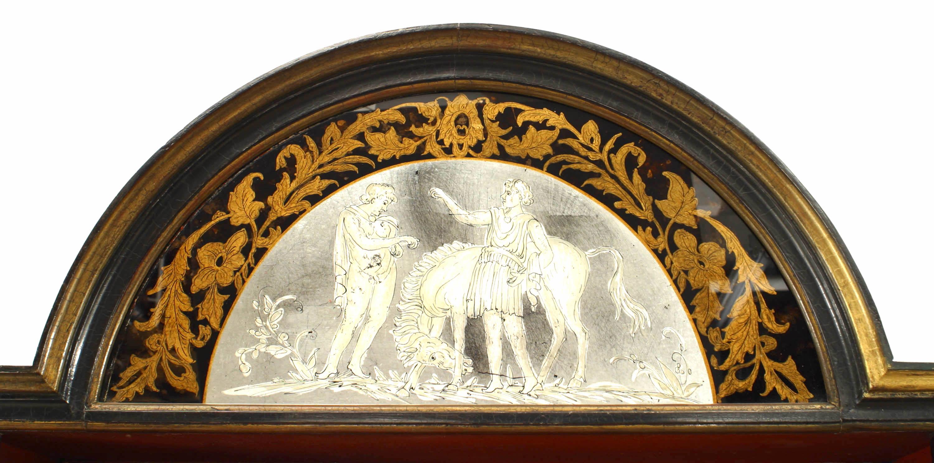 Neoclassico Coppia di librerie laccate nere in stile Adam in vendita