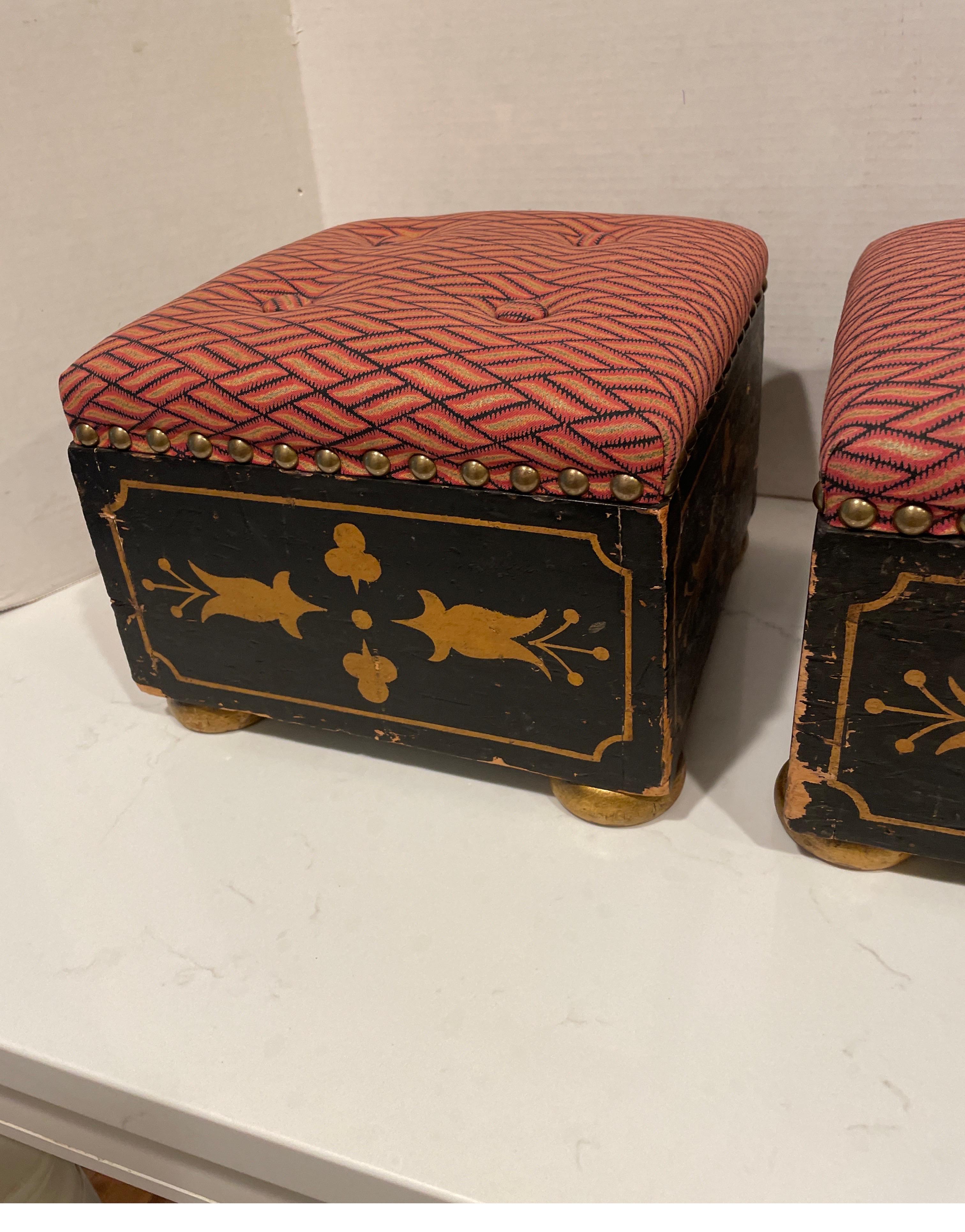 Mid-19th Century Pair of English Aesthetic Footstools For Sale