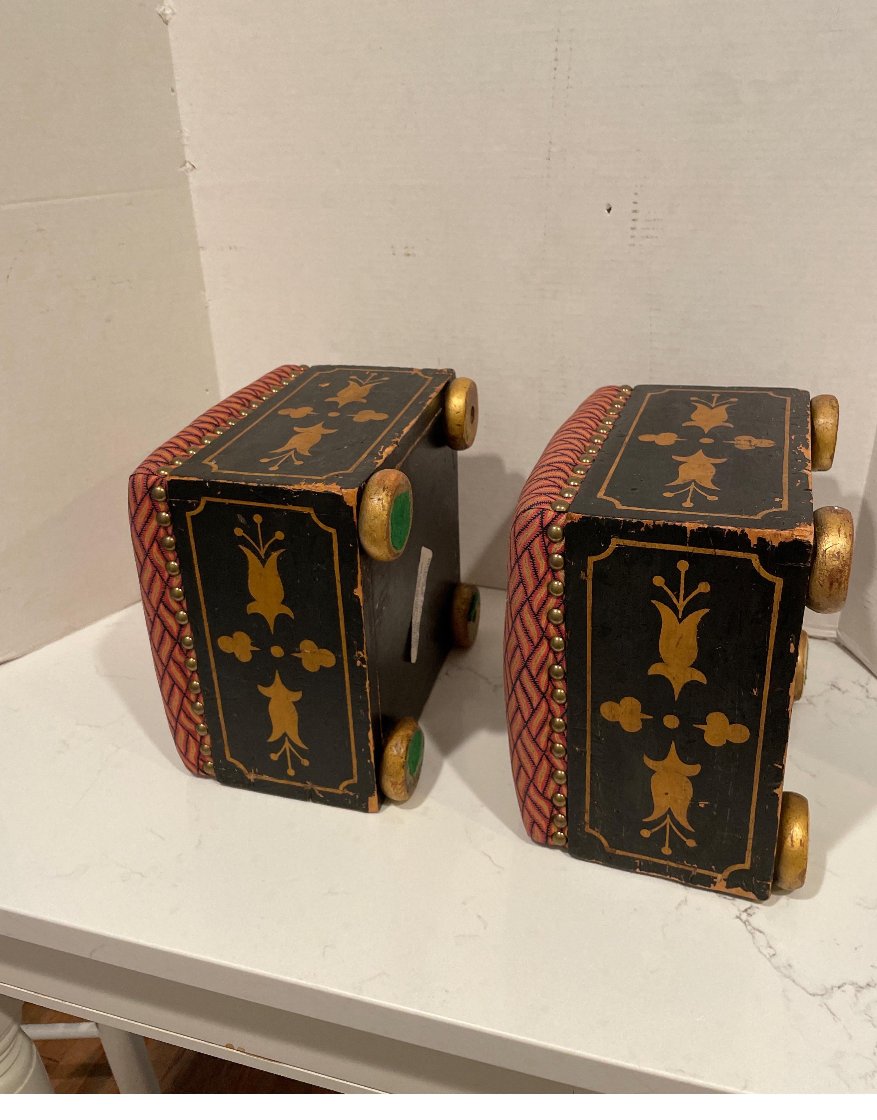 Pair of English Aesthetic Footstools For Sale 1