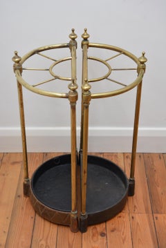 Pair Of English Antique Umbrella Stands in Brass, Victorian c1870s