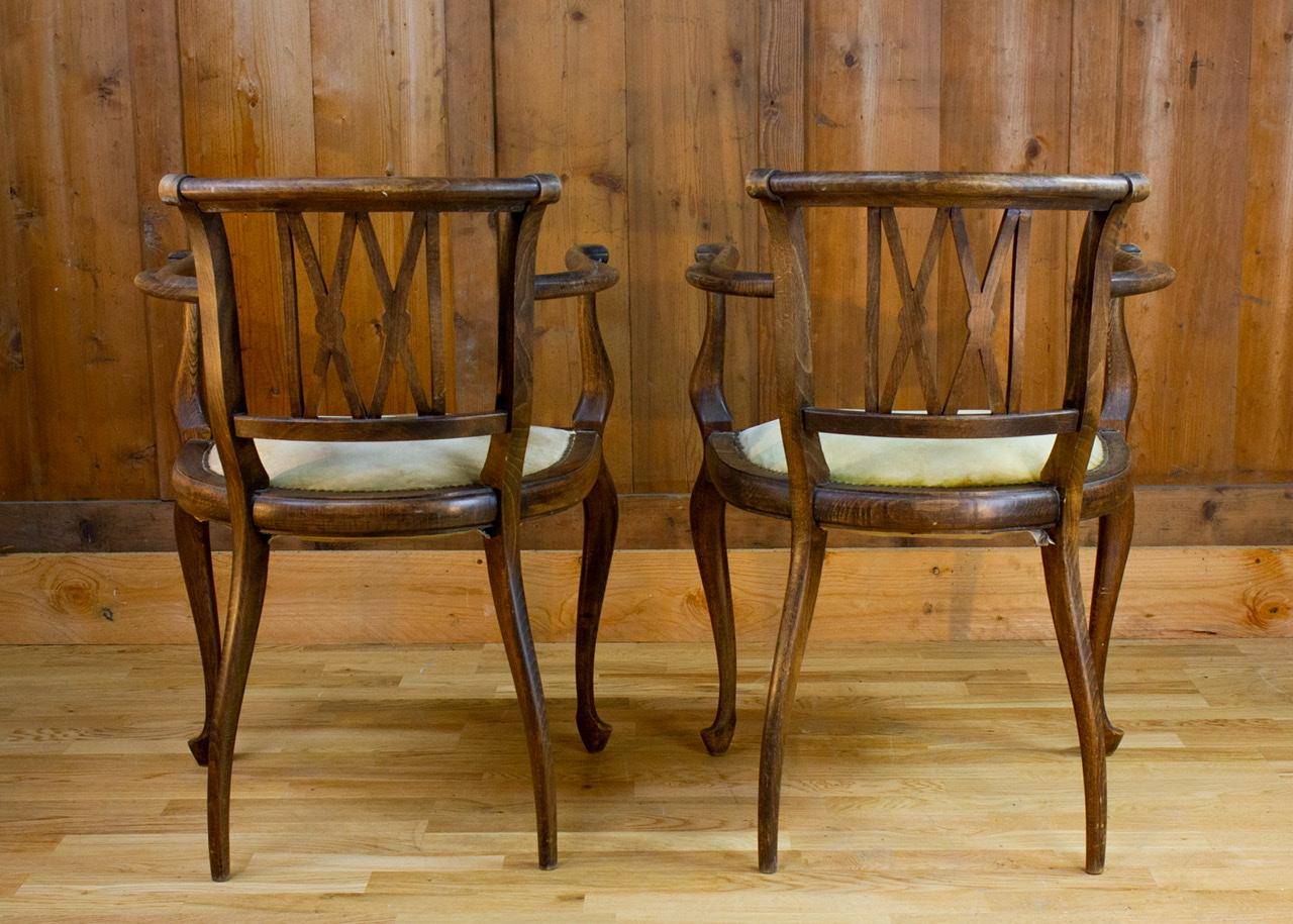 Pareja de sillones ingleses - Renacimiento Chippendale, terciopelo mostaza Circa 1900 Inglés en venta
