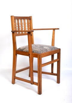 Pair of English Art And Crafts Oak CC41 Carver Side Chairs, C.1940