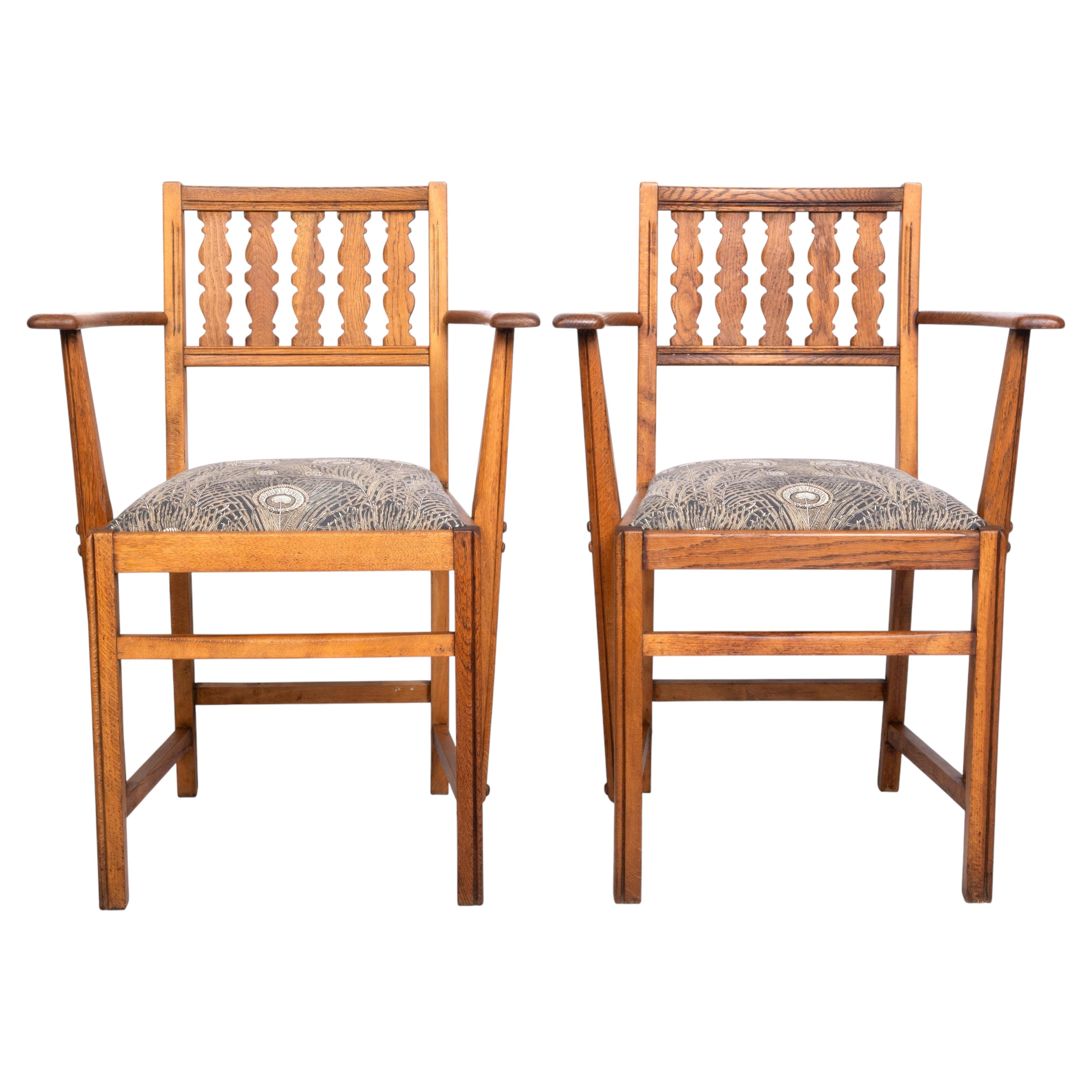 Paire de chaises d'appoint en chêne de style A.I.C. anglais, modèle CC41, vers 1940 en vente