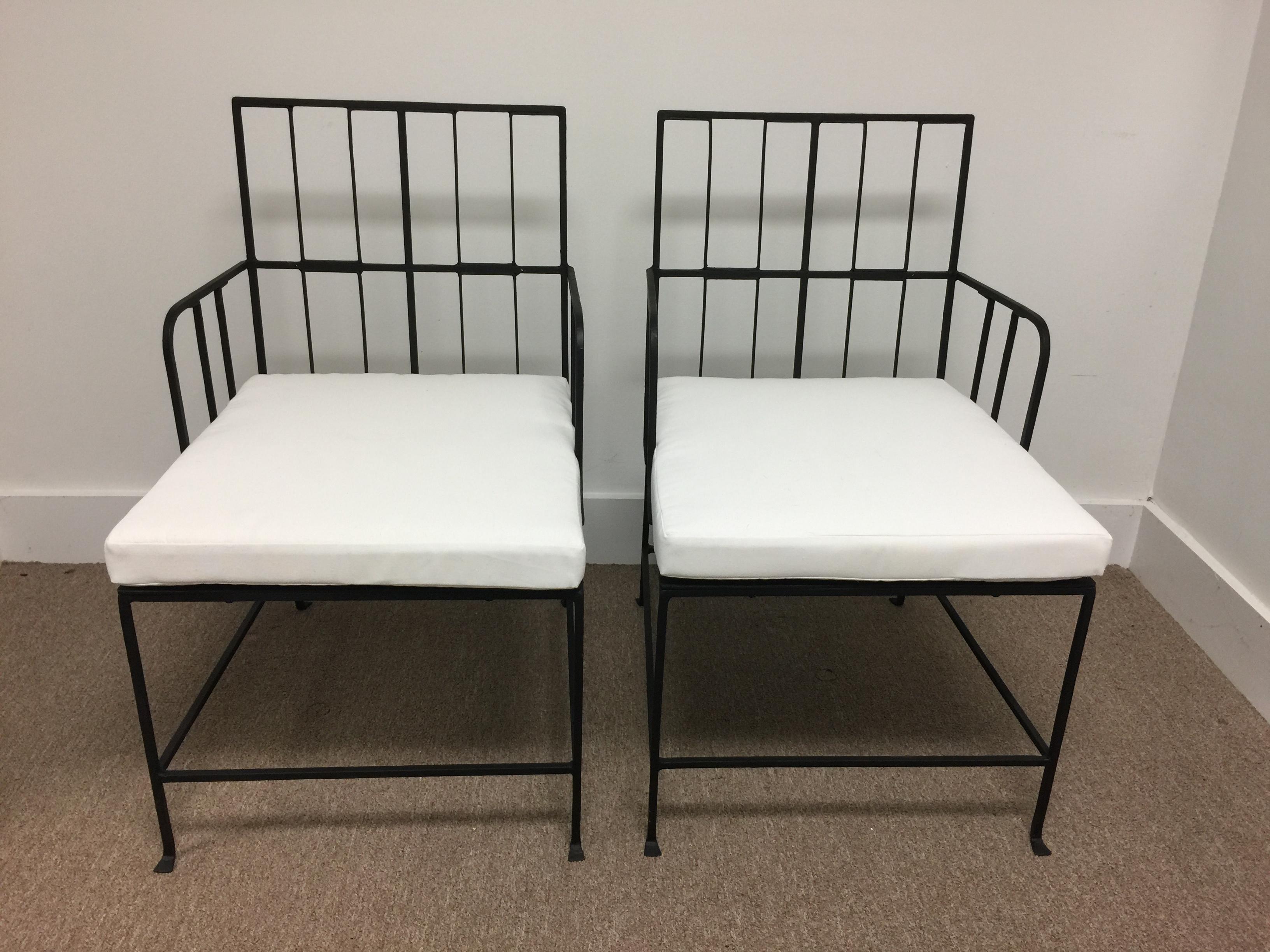Pair of English Art Deco Iron Armchairs For Sale 5