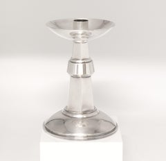 Pair Of English Art Deco Large Silver Plated Candlesticks 1930s