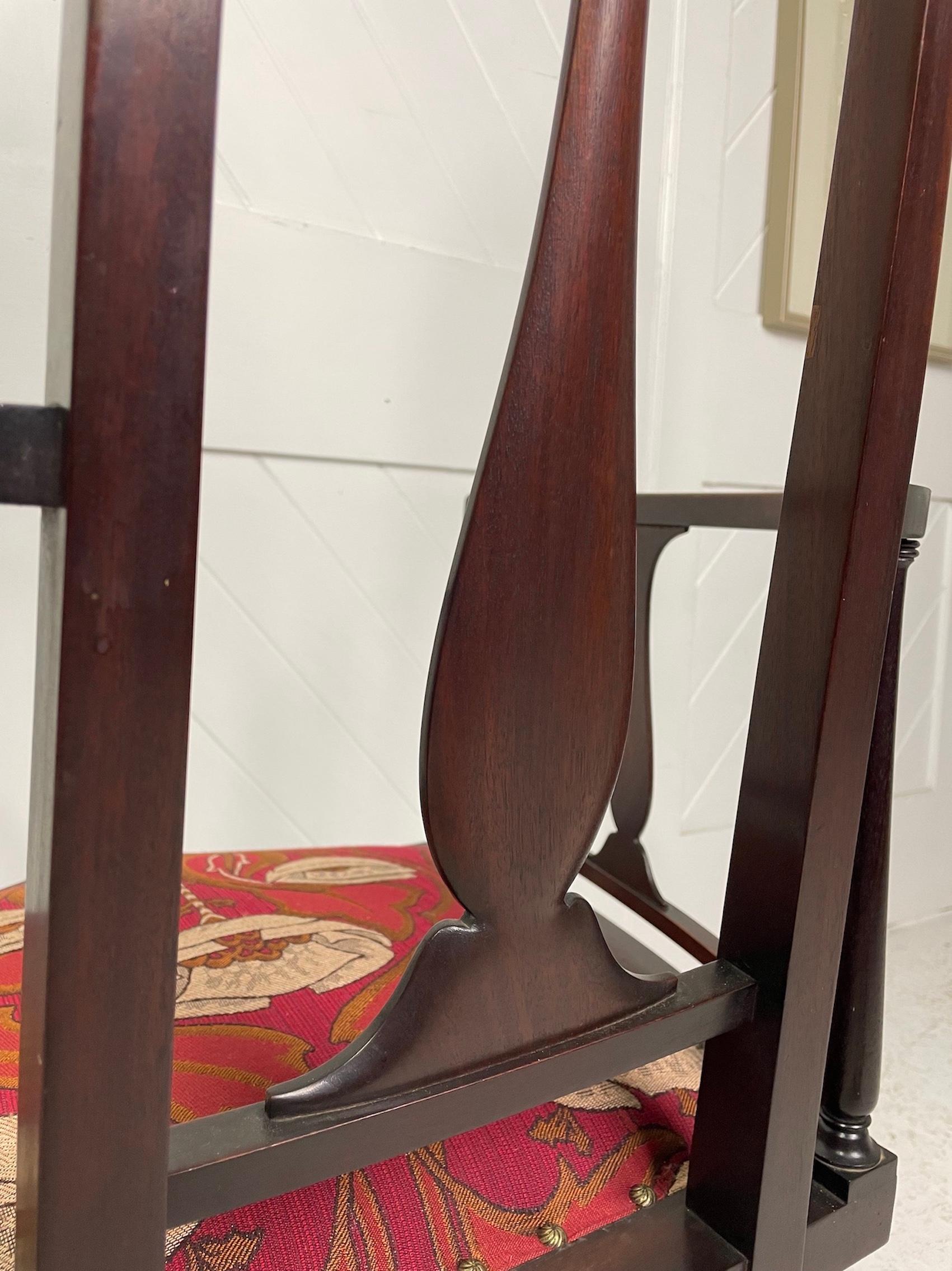 Mahogany Pair of English Art Nouveau Side Chairs By G M Ellwood for G S Henry For Sale