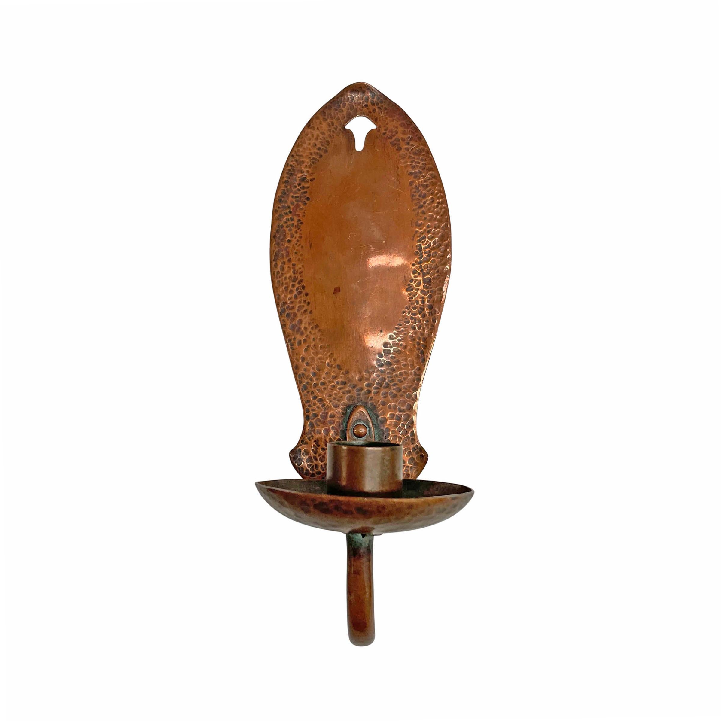 copper candle wall sconce