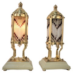 Pair of English Arts & Crafts-Art Nouveau Table Lamps