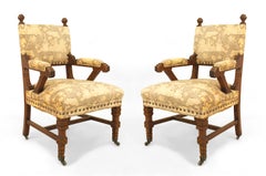 Paar Mahagoni-Sessel im Arts and Crafts-Stil