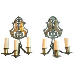 Pair of English Arts 
Crafts Sconces