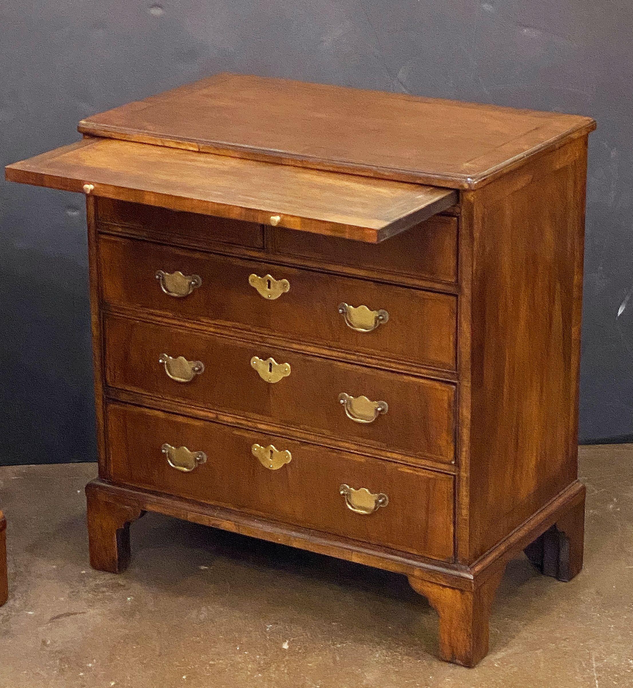 Pair of English Bachelor's Small Chests of Walnut For Sale 3