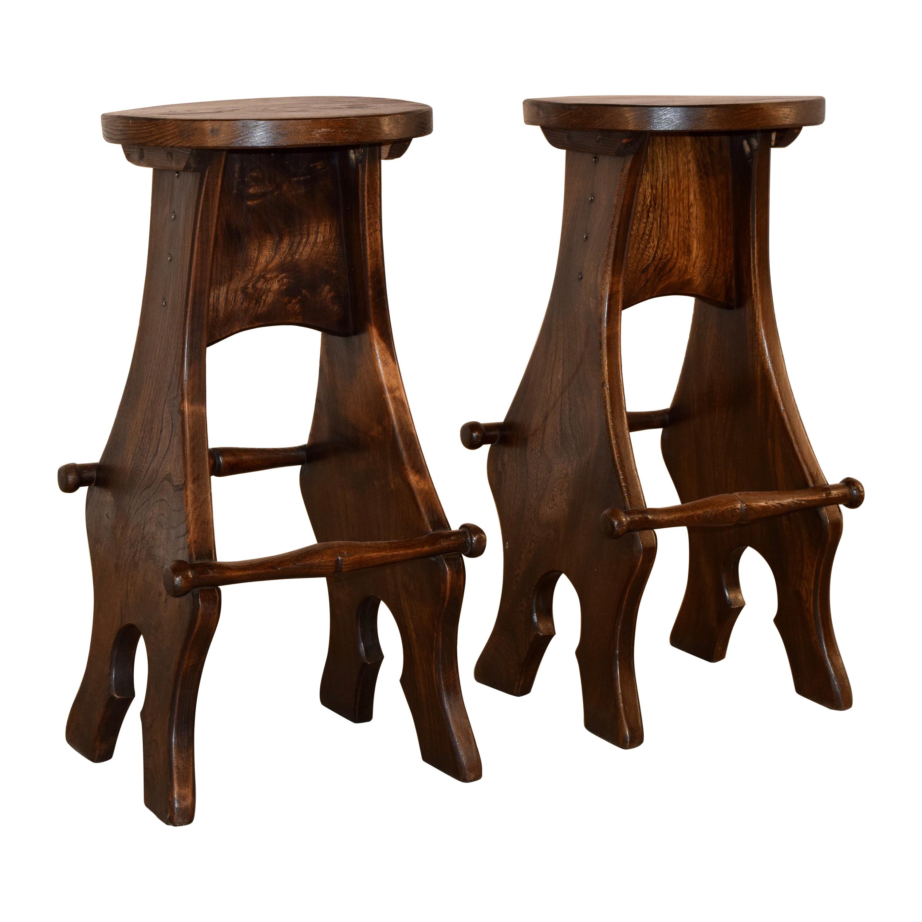 Pair of English Barstools, circa 1950s