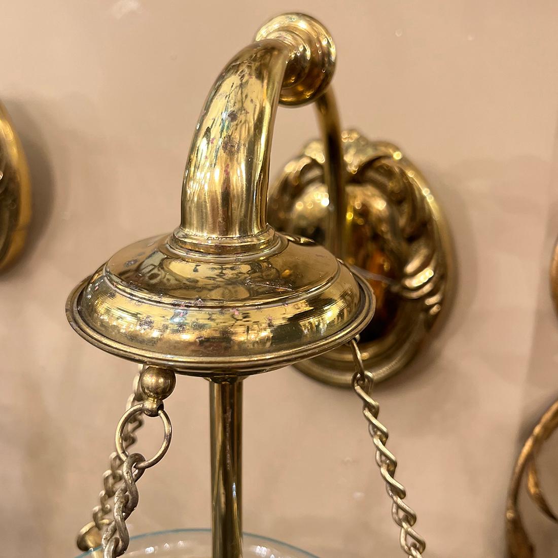 Pair of English Bell Jar Sconces In Good Condition For Sale In New York, NY