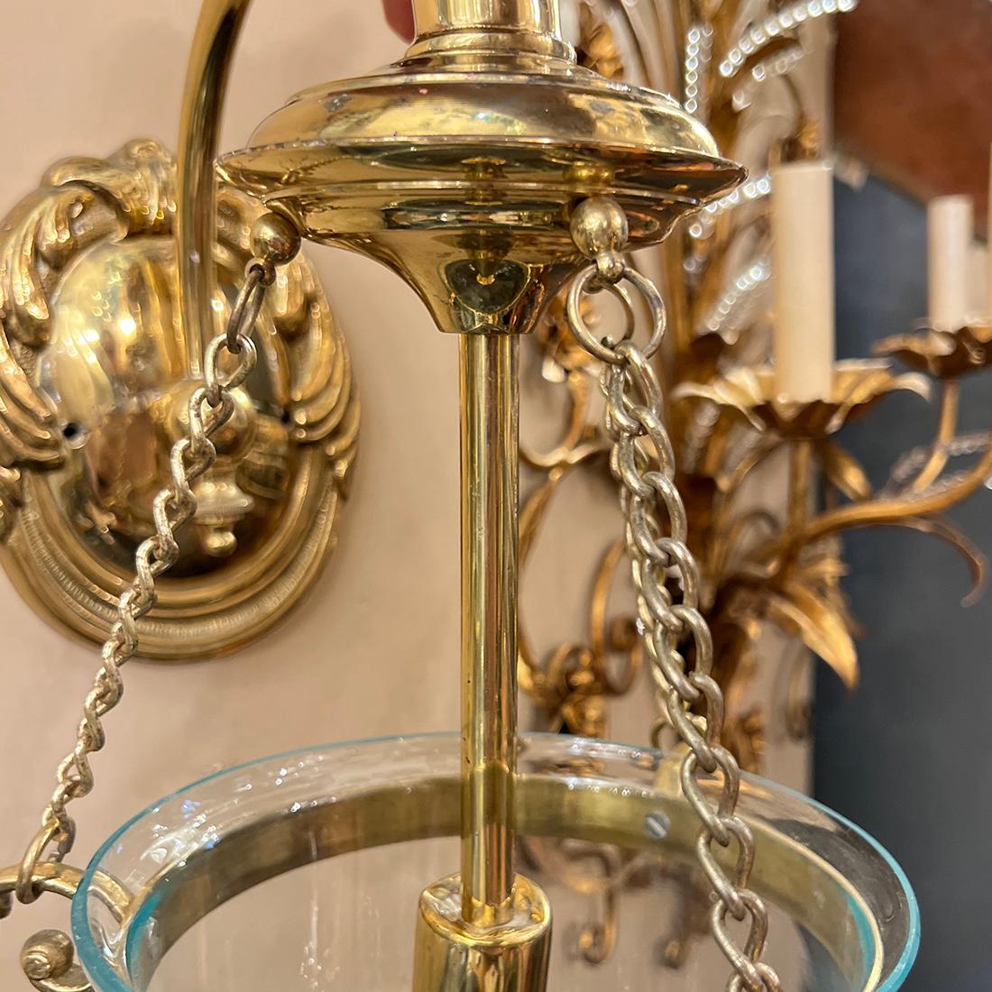 Mid-20th Century Pair of English Bell Jar Sconces For Sale