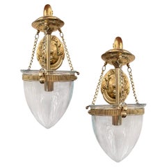 Vintage Pair of English Bell Jar Sconces