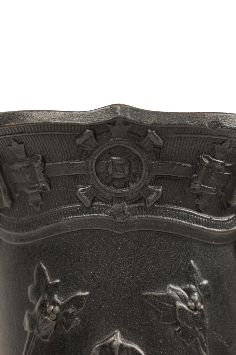 Pair of English Black Basalt Earthenware Vases For Sale 1