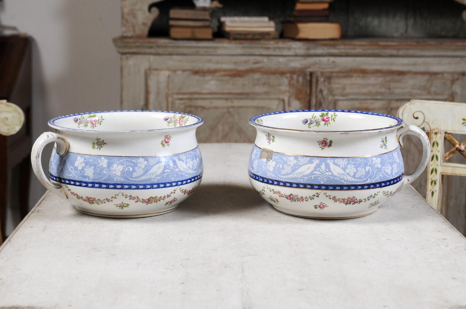 Pair of English Booths Blue and White China Bowls Produced for Harrods in London For Sale 7