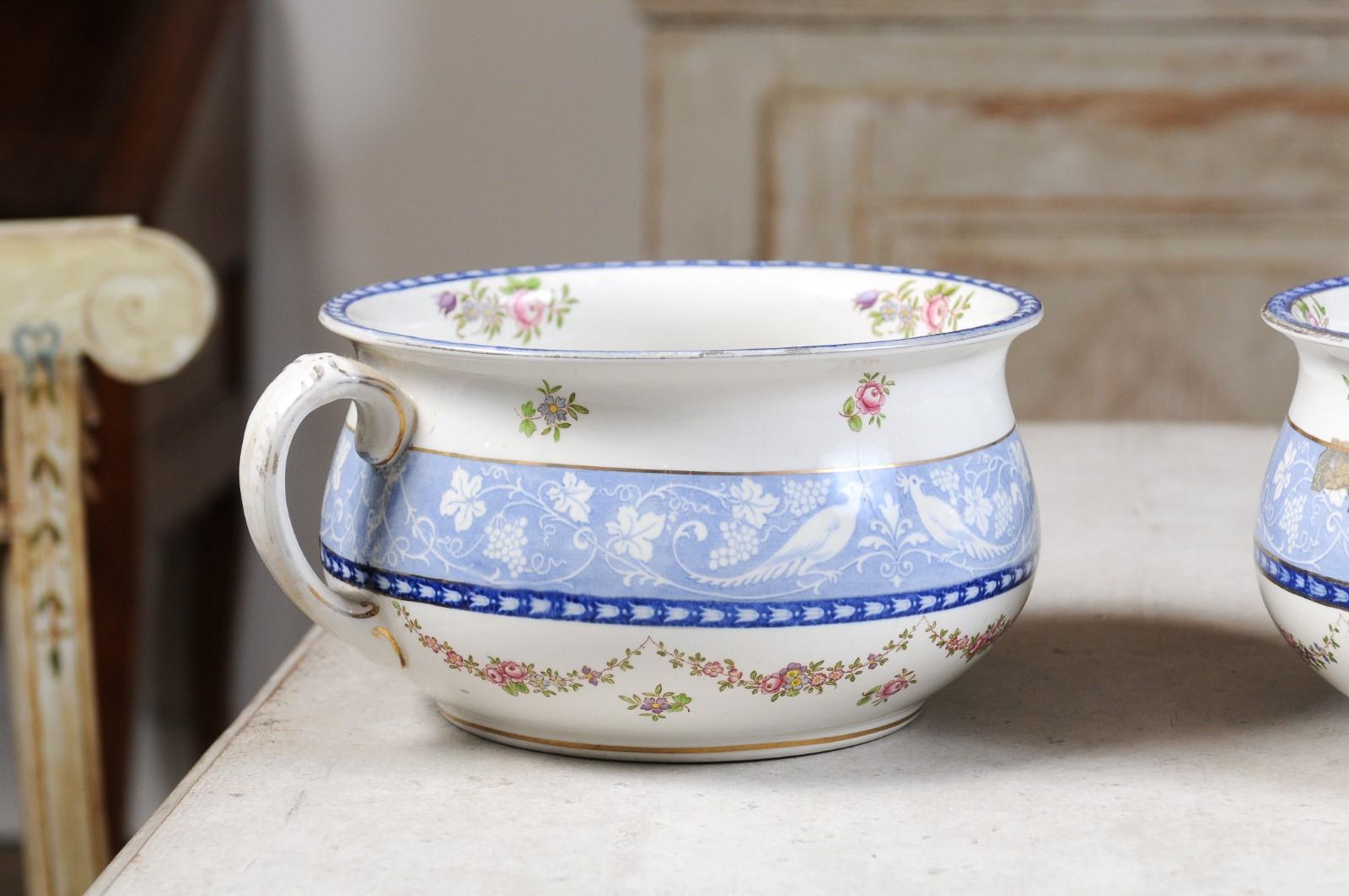 Pair of English Booths Blue and White China Bowls Produced for Harrods in London For Sale 8