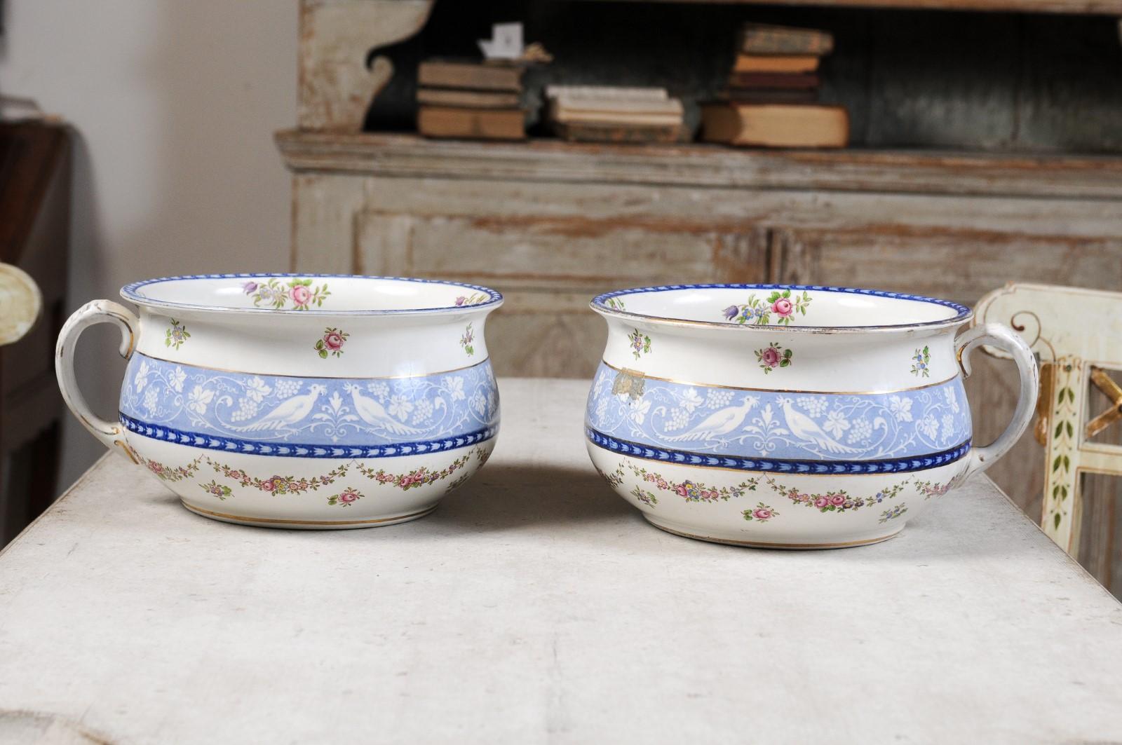Pair of English Booths Blue and White China Bowls Produced for Harrods in London For Sale 10