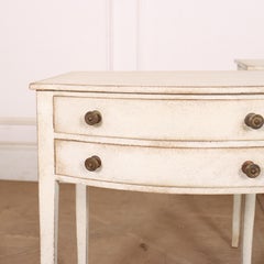 Pair of English Bow Fronted Lamp Tables