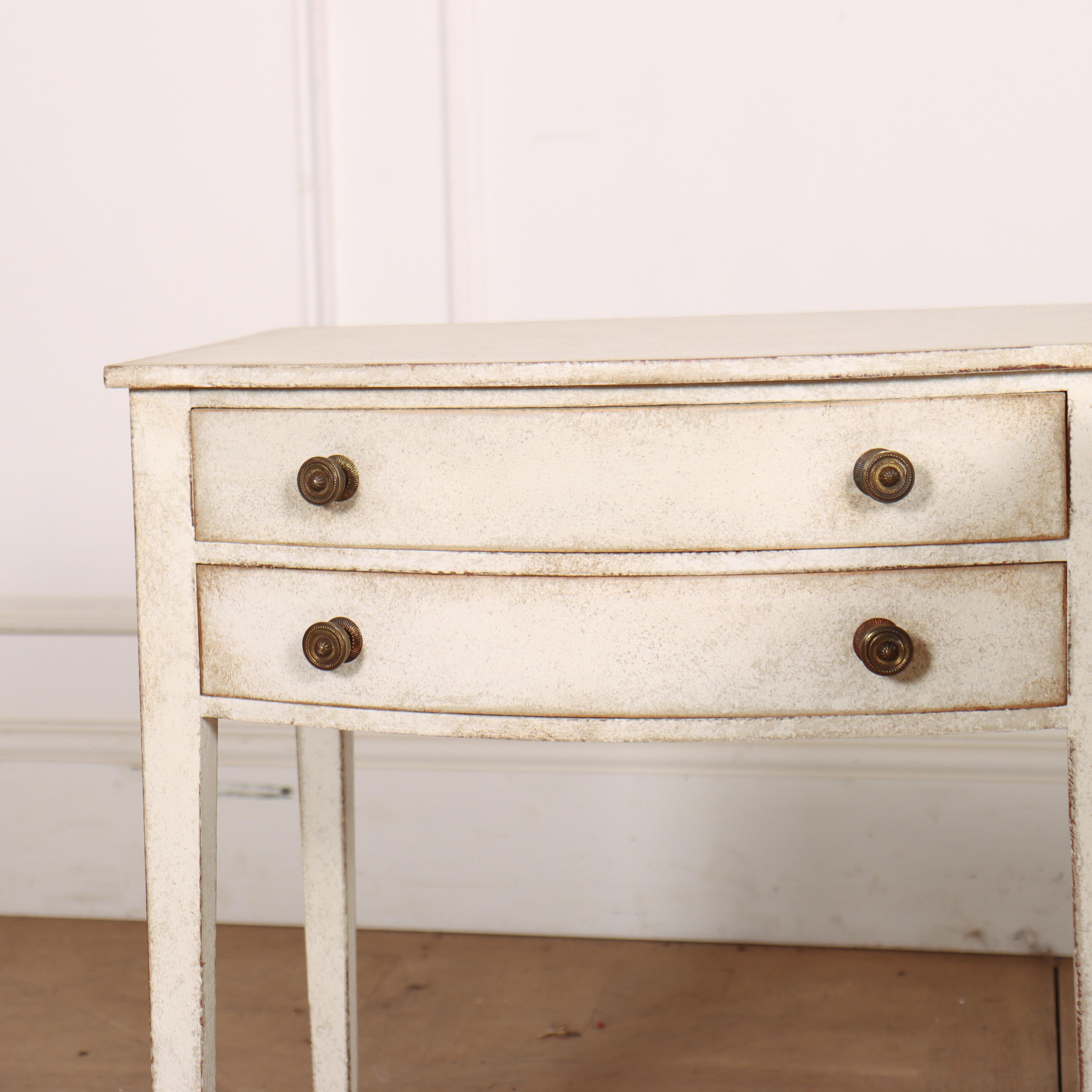 19th Century Pair of English Bow Fronted Lamp Tables For Sale