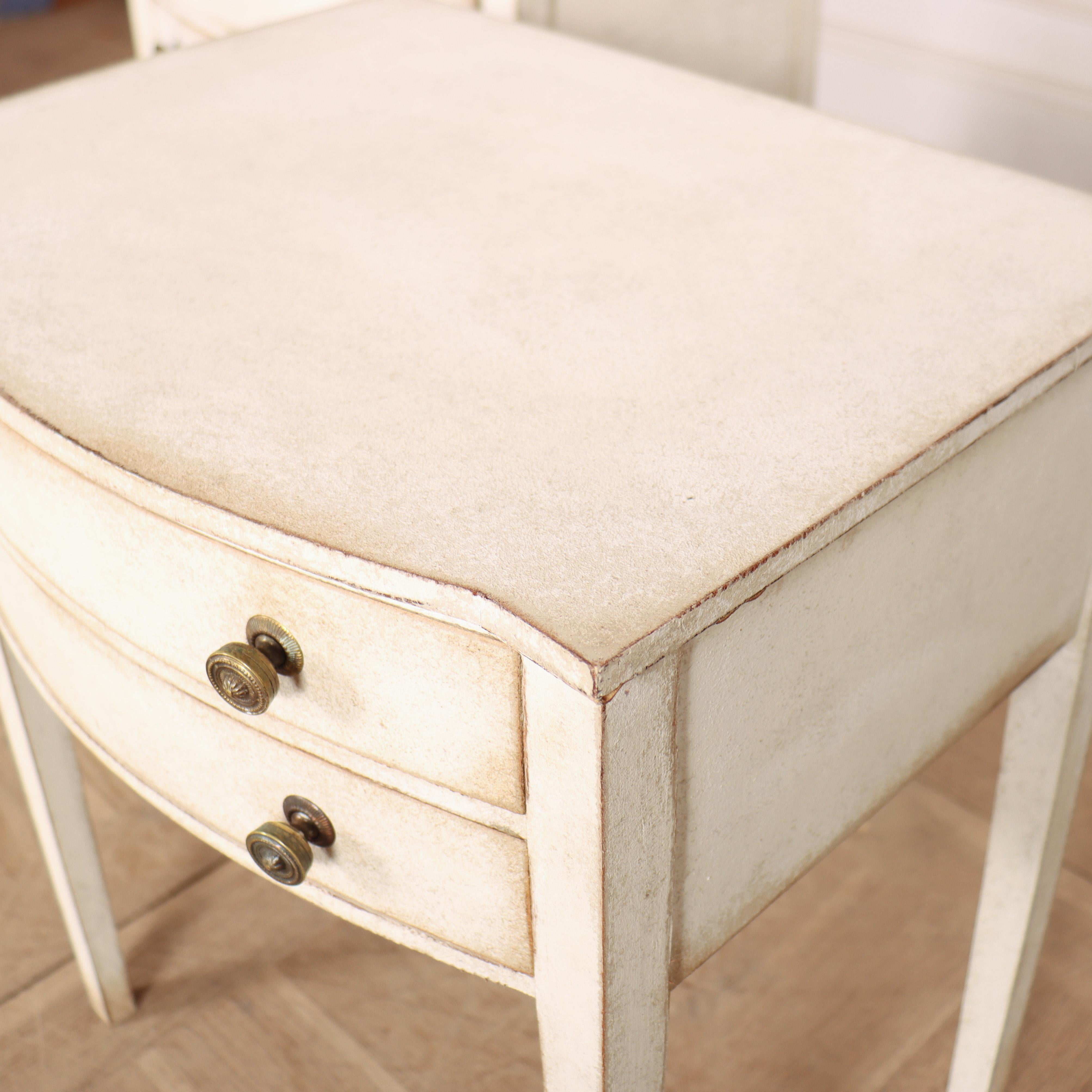 Pair of English Bow Fronted Lamp Tables For Sale 1