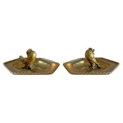 Pair of English Brass Pigeon Catchalls